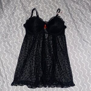 Daisy Fuentes Black Sheer Chemise